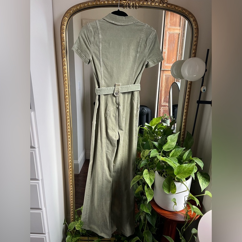 Alice and Olivia sage green denim jumpsuit (Size 24) - Picture 2 of 2
